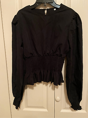 #ad Black long sleeve women’s blouse M $12.00