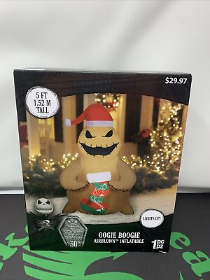 #ad Nightmare Before Christmas Oogie Boogie 5#x27; ft Christmas Inflatable Lawn Decor $65.00