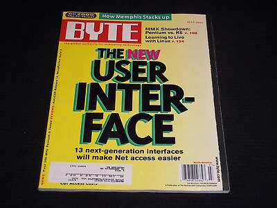 #ad 1997 JULY BYTE MAGAZINE NEW USER INTERFACE COVER L 13890 $49.99