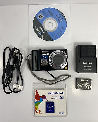 #ad Panasonic LUMIX DMC ZS5 12.1MP Digital Camera Black Charger Battery SD Card C $121.00