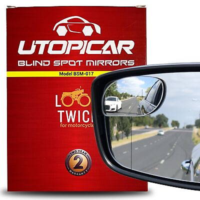 #ad Utopicar Blind Spot Car Mirror Convex Blindspot Mirrors for 3x Larger Black $15.67