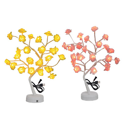 #ad USB Forever Rose Tree Lamp Dimmable Touch Control LED Rose Flower Night Light $23.84