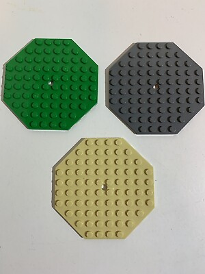 #ad LEGO Parts 89523 1pc Plate Modified 10 x 10 Octagonal w Hole Choose Color $0.99