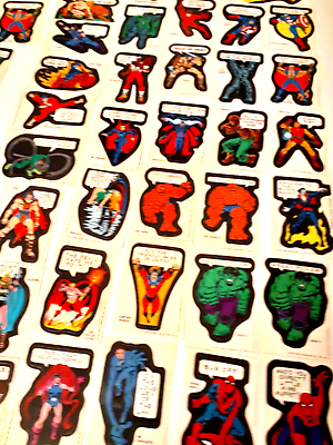 #ad 1974 1975 MARVEL HERO STICK ONS 2 FULL COMPLETE SETS of 40 amp; 36 EXTRAS STICKERS $806.25