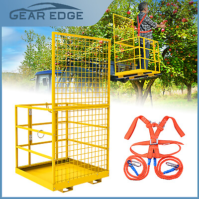 #ad 45x43#x27;#x27; Steel Forklift Safety Cage Work Platform Basket with Aerial Fence 1300lb $295.99