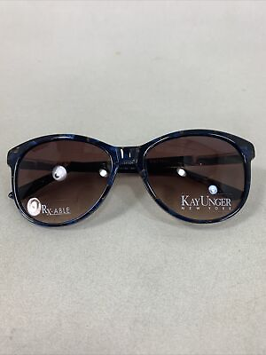 #ad Kay Unger Women#x27;s K623 57 mm Blue RX Able Sunglasses New $45.00