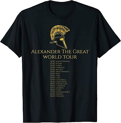 #ad NEW Ancient Greek History Alexander The Great World Tour T Shirt $22.99