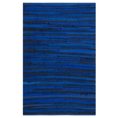 #ad Rag Fergal Striped Cotton Area Rug Blue Multi 2#x27;6quot; x 4#x27; $19.12
