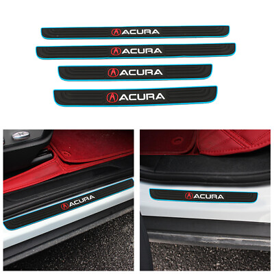 #ad 4Pc Blue Rubber Car Door Scuff Sill Cover Panel Step Protector for Acura $13.00