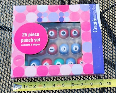 #ad Creative Works 25 Pc. Numbers Symbols amp; Shape Punch Set Scrapbooking Card Making $14.99