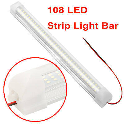 2Pcs 108 LED 12 24V Car Interior Light Bar Universal Light Strip For Van RV Boat AU $19.93