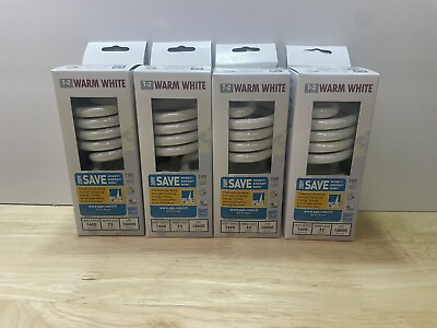 #ad 4 pack Compact Fluorescent Light Bulb T2 Spiral CFL 2700K Warm White 100w $16.99