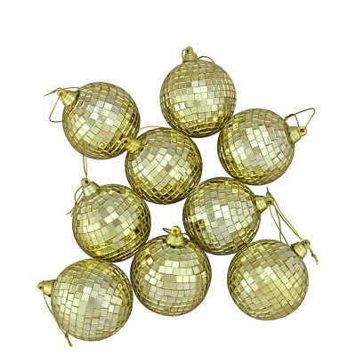 #ad Northlight 6ct Gold Glamour Mirrored Glass Disco Ball Christmas Ornaments 2quot; $11.49