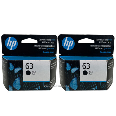 #ad 2 Black HP 63 Ink Cartridges New Genuine $34.95