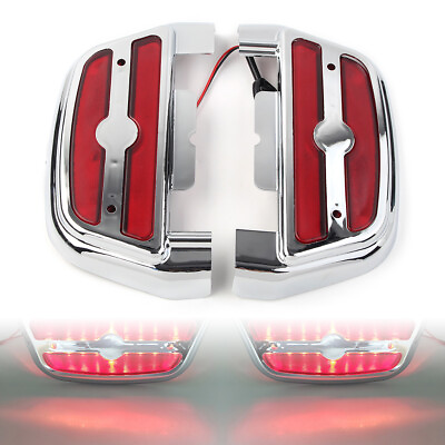 #ad Red Led Light Passenger Footboard Floorboard Cover For Harley Dyna 06 later US $30.88