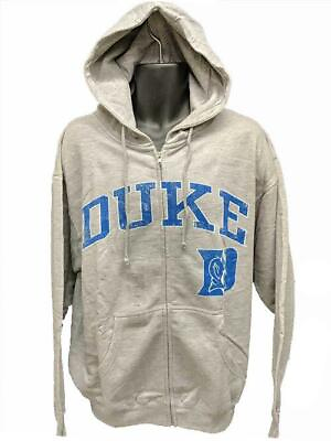#ad NEW DUKE Blue Devils Adult Mens Size L Large Gray Full Zip Jacket Hoodie $19.49