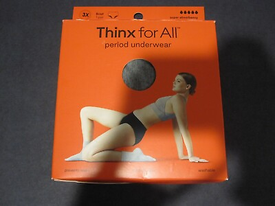 #ad Thinx for All Brief Bikini Hi Waist Boyshort Super Heavy Moderate 3X $5.00