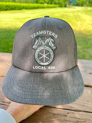 #ad Teamsters Local 406 International Brotherhood Gray Hat Cap Hook Loop EUC $9.99