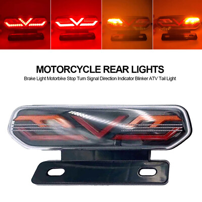 #ad Rear Lights LED Motorcycle Brake Light ATV Tail Light Stop Turn Signal Indicator $19.86