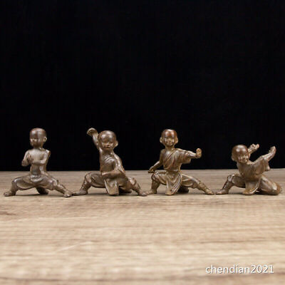 #ad 2.8quot; China antique copper Copper plated Little Kung Fu Monk set of $158.93