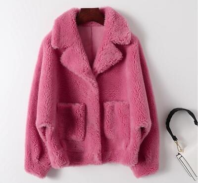 #ad Womens New Fashion Winter Lapel Long Sleeve Loose Faux Lamb Wool Warm Fur Coats $70.39