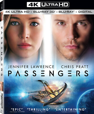 #ad PASSENGERS Jennifer Lawrence 4K ULTRA HD 3D BLU RAY $13.95