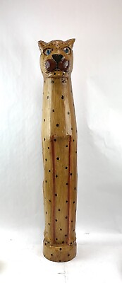 #ad Wooden Cheetah Statue $123.92