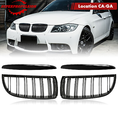 #ad Kidney Grill Grille For 06 08 BMW 3 Series E90E91 Sedan 4Door Glossy Black $24.89