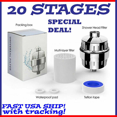 #ad 20 Stage Shower Filter for Hard Water Softener Remove Chlorine amp; Flouride $12.49