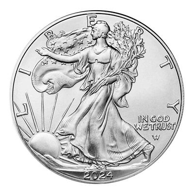 #ad 2024 $1 Silver American Eagle Gem Brilliant Uncirculated Coin Eagle 1 oz Bu $27.66