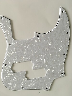 #ad Electric Guitar Pickguard For Top Jazz Bass With PB Pickup Hole4Ply White Pearl $14.79