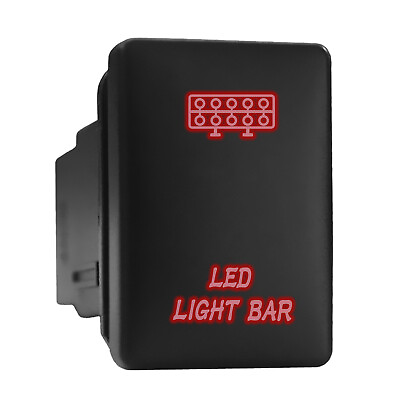 #ad LIGHT BAR Red Backlit Short Push In Switch 1.28quot;x 0.87quot; Fit: Toyota $10.95