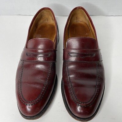#ad Vintage Alan McAfee Hand Made London England Men#x27;s 9.5 10 Shoes Burgundy Loafers $49.49