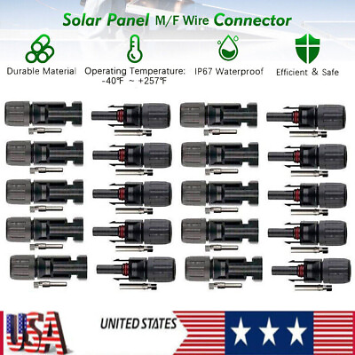 #ad 20Pairs Solar Cable Connectors 4mm 6mm 30Amp Waterproof Solar Panel Wire Joiners $16.91
