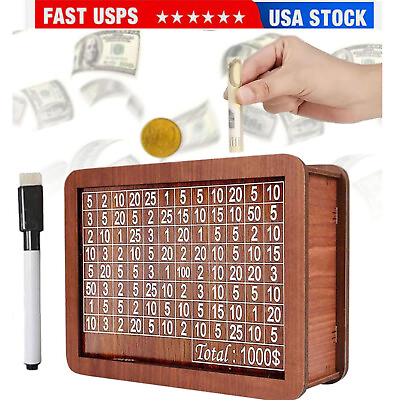 #ad Cash Vault Wooden Savings Box Wooden Cash Saver Money BoxCash Saver Box $20.86
