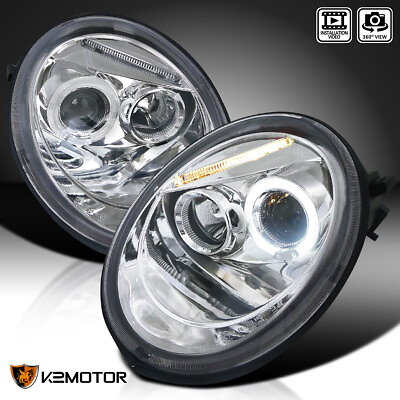 #ad Fits 1998 2005 VW Volkswagen Beetle LED Halo Projector Headlights LeftRight $179.38