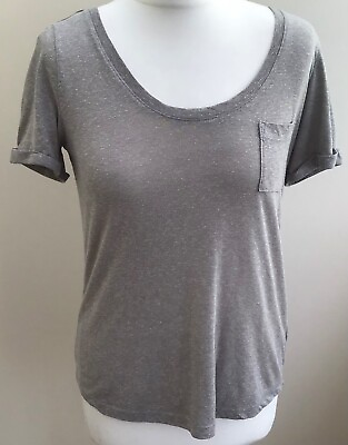 #ad Womens Grey Scooped Neck T Shirt Next Size 10 Polyester Viscose GBP 7.99