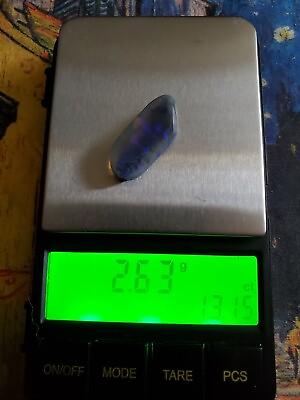 #ad 13.25 carats Australian lightning ridge Opal N5 Blue Fire gemstone Pendant $699.00