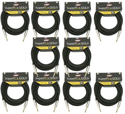 #ad 10 Instrument Cables 20#x27; ft Flexible Lay Flat 1 4quot; to 1 4quot; Quality Cables $219.90