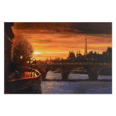 #ad Howard Behrens quot;Twilight On The Seine Iiquot; Limited Edition On Canvas COA $450.00