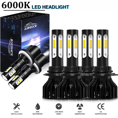 #ad For GMC Sierra Yukon XL 1500 2500 6pc Car LED Headlights Fog Light Combo Bulbs $49.99