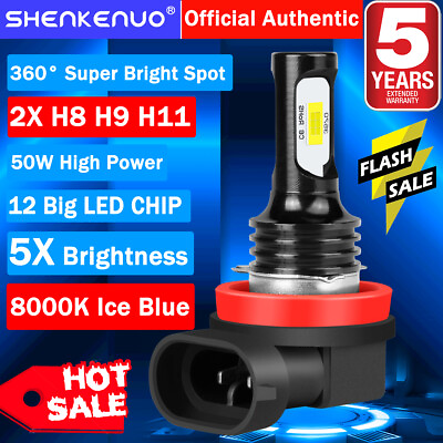 #ad For Honda Pilot 2006 2018 2X ice blue LED H11 Car Fog Light Bulbs 8000K $12.41