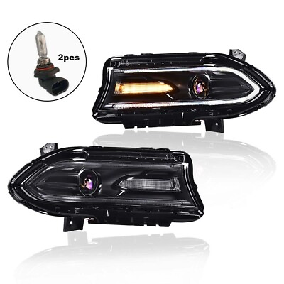#ad Projector Headlights w LED DRL Fit For 2015 2022 Dodge Charger Halogen Models $184.80