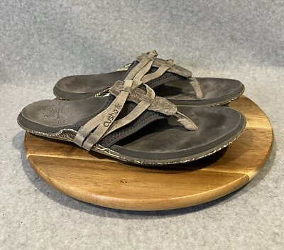 #ad Cushe Manuka Wrap Gray Leather Slip On Flip Flop Sport Sandal Men’s Sz 11 $40.00