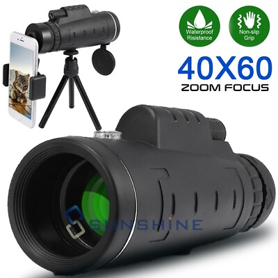 #ad 40x60 Phone Camera Zoom Lens Monocular Telescope HD Hiking Hunting with Tripod $20.93