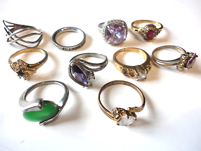 #ad Mixed Lot of 10 vintage rings Various sizes $14.95