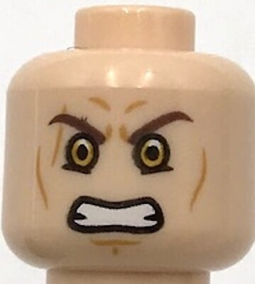 #ad Lego New Light Nougat Minifigure Head Dual Sided Cheek Lines Scar Determined $2.99