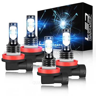 #ad CSP H9 H11 LED Headlight Bulbs High Low Beam Combo 8000K ICE BLUE Bright $19.98