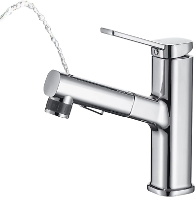 #ad Bathroom Faucets with Pull down Sprayer Single Handle Pull Out Bathroom Faucet C $83.99