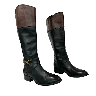 #ad Ralph Lauren Menna Boot Womens 7 Leather Tall Riding Equestrian Western Designer $34.95